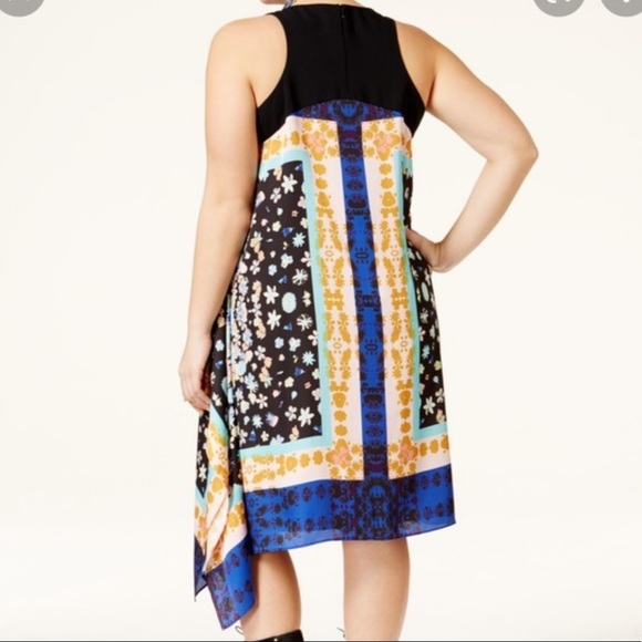 RACHEL Rachel Roy Asymmetrical Silky Scarf Handkerchief dress L - Picture 6 of 9